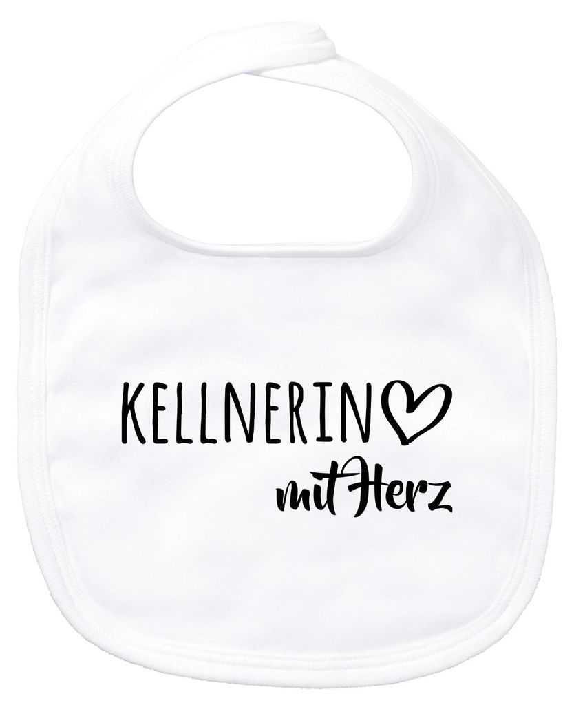 Huuraa Baby Lätzchen Kellnerin mit Herz White Klettverschluss Baumwolle Latz Geschenkidee