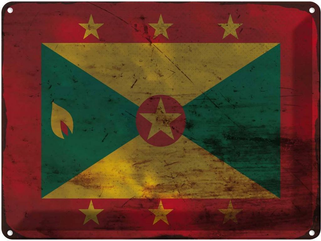 vianmo Blechschild 30x40 cm Grenada Flagge Fahne Wappen