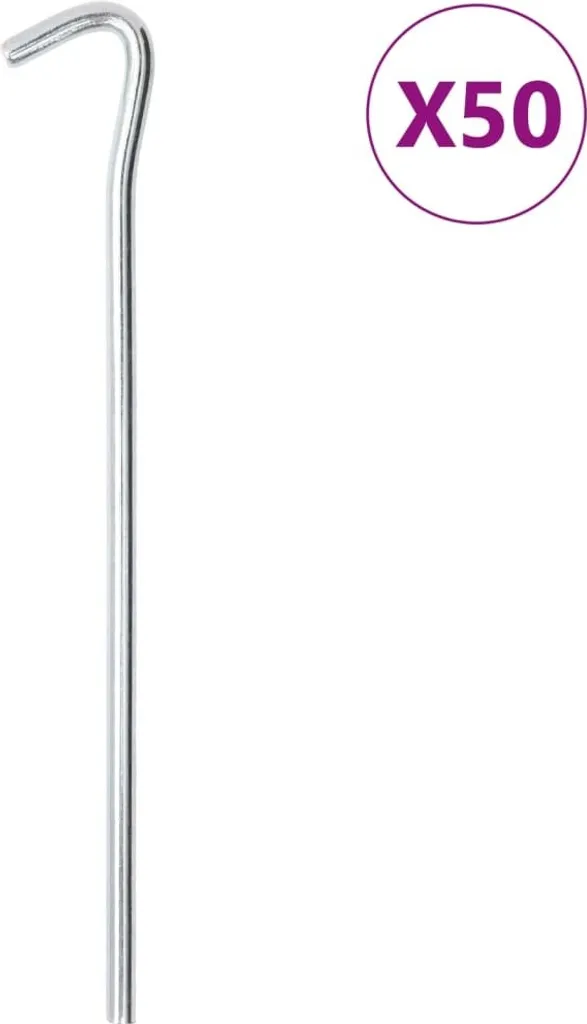 Piquets de fixation 23 cm en acier galvanisé Ø7 mm haute résistance