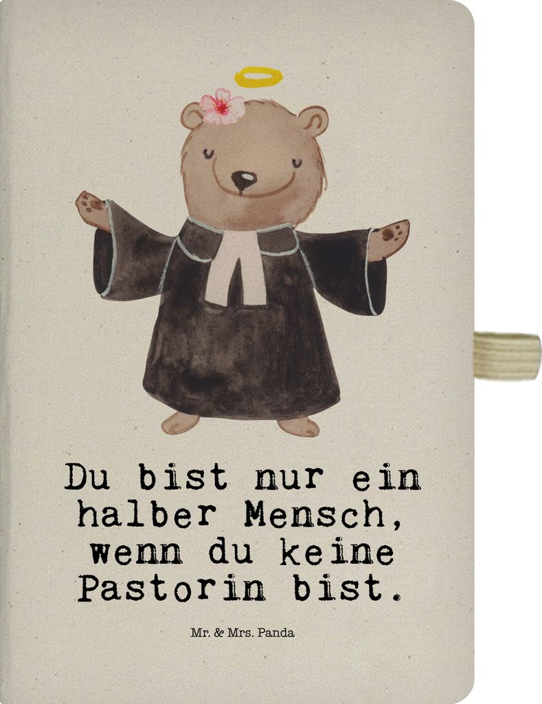 Mr. & Mrs. Panda notizbuch Pastorin Herz - Transparent - Geschenk, Skizzenbuch A5, Adressbuch, Pfarrerin, Spruch, Kirche, Journal, Theologin, Lusti...