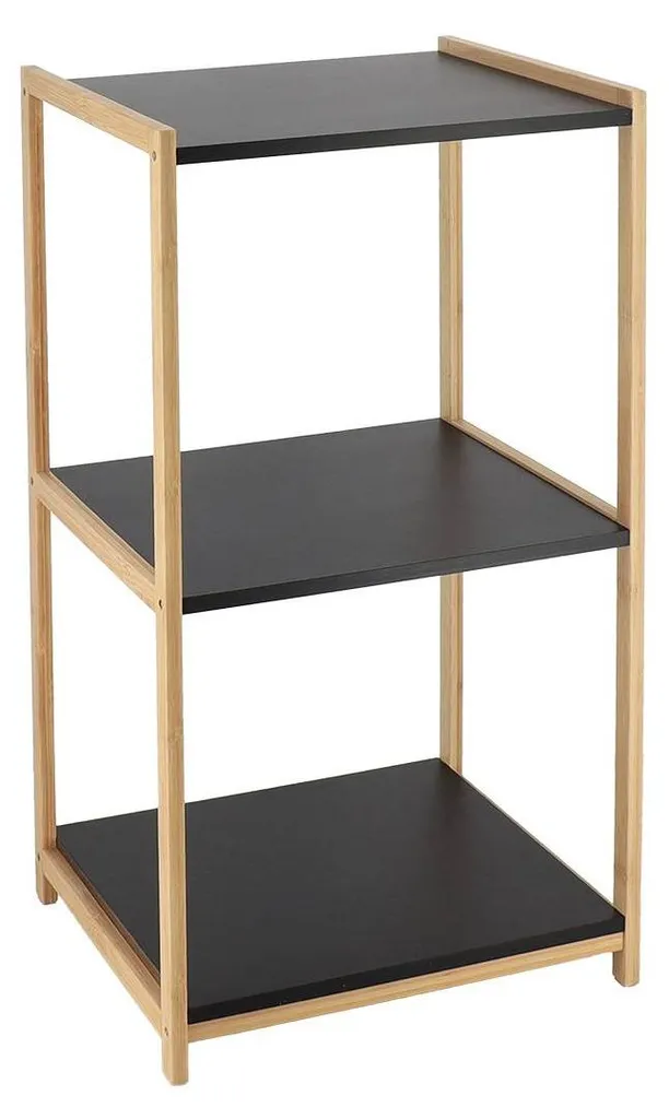 Étagère de salle de bain 3 niveaux en bambou naturel - H68,5 cm