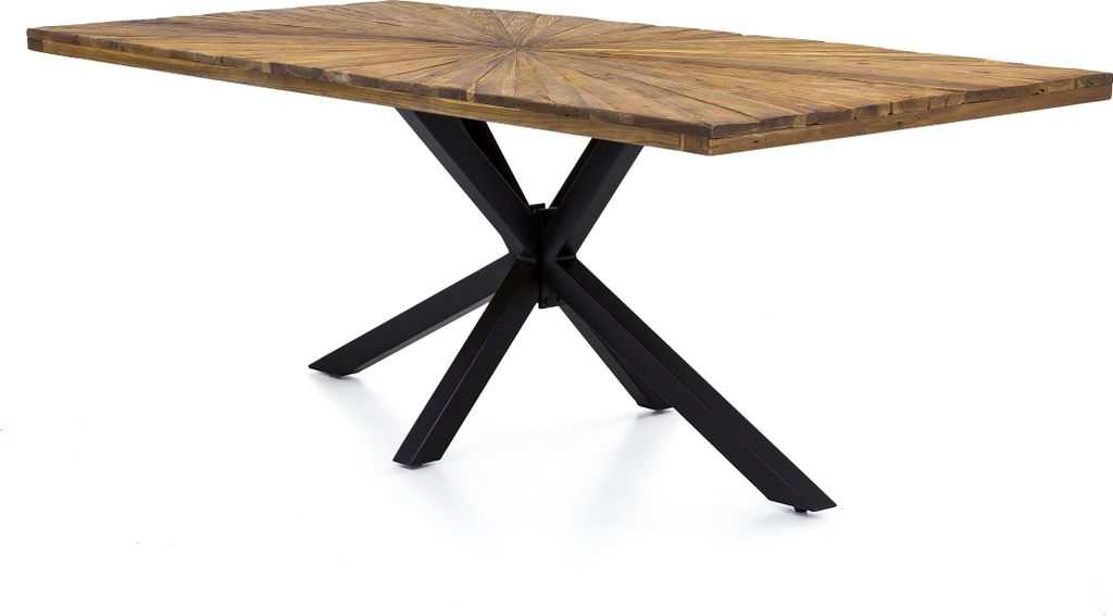 TPFLiving Tischplatte 160x90 cm recyceltes Teak natur
