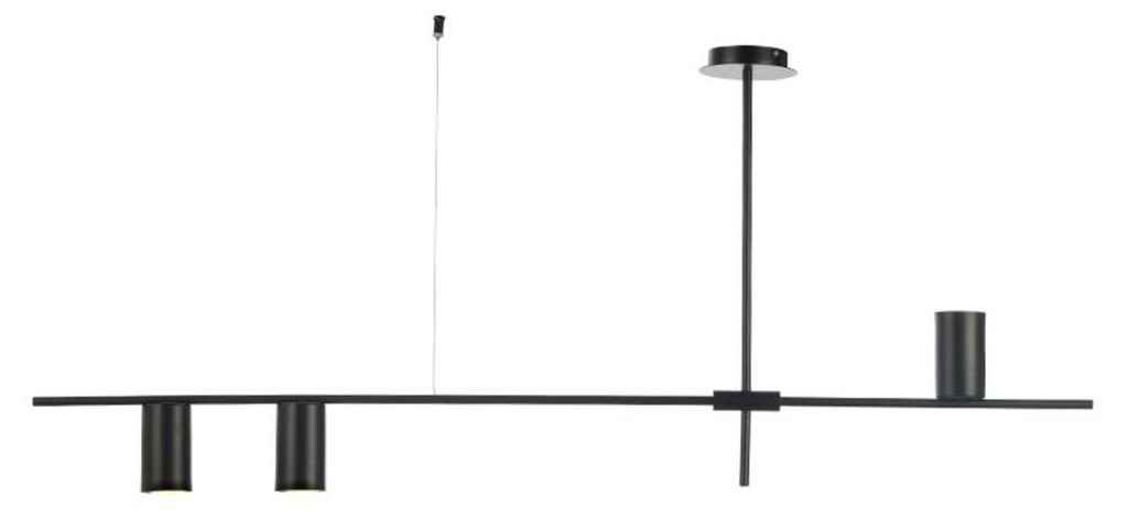 Plafoniera ACA 3xGU10, metallo nero, 130x12xH53 cm, ARISTO Immagine del prodotto 