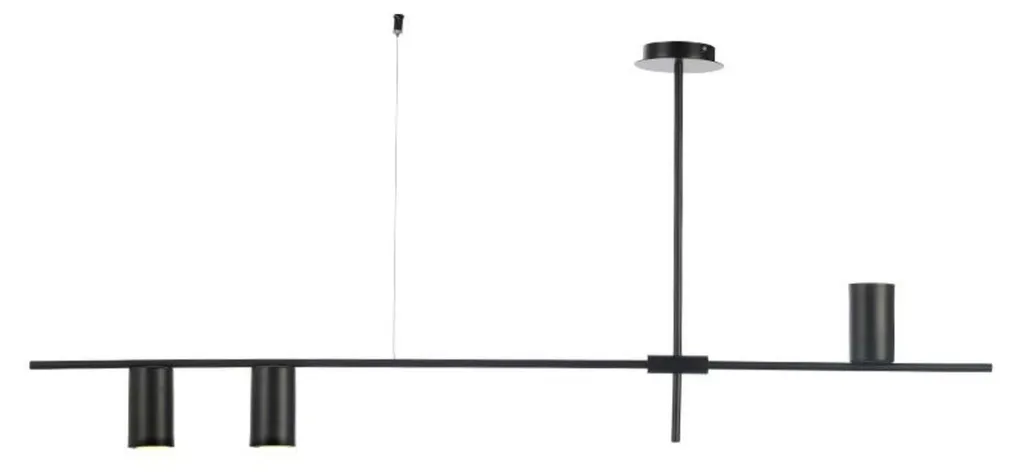 Luminaire Industriel Noir ARISTO 3xGU10 130x12x53cm : Métal Haute Qualité