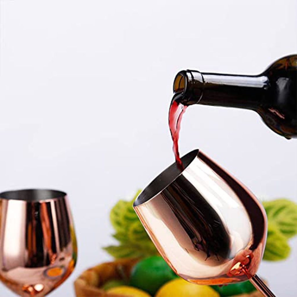 Nerezová sklenice na víno 550 ml, kreativní kovová Obrázek produktu 6