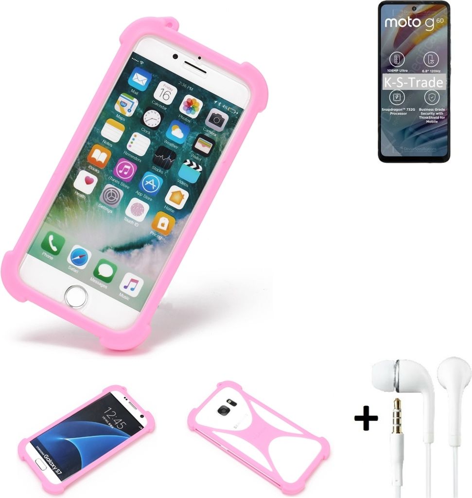 K-S-Trade Bumper + Kopfhörer kompatibel mit Motorola Moto Produktbild 