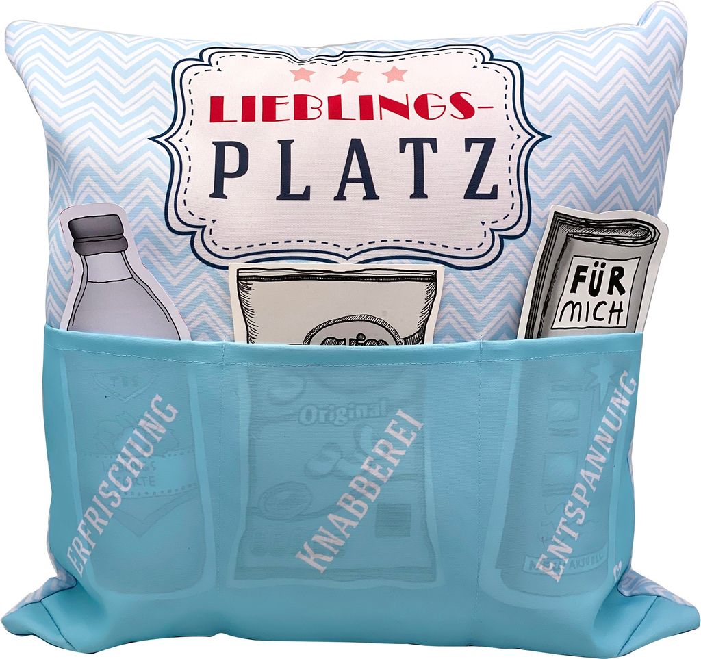 Outdoor Kissen Sofahelden Lieblingsplatz mit Taschen und Produktbild 
