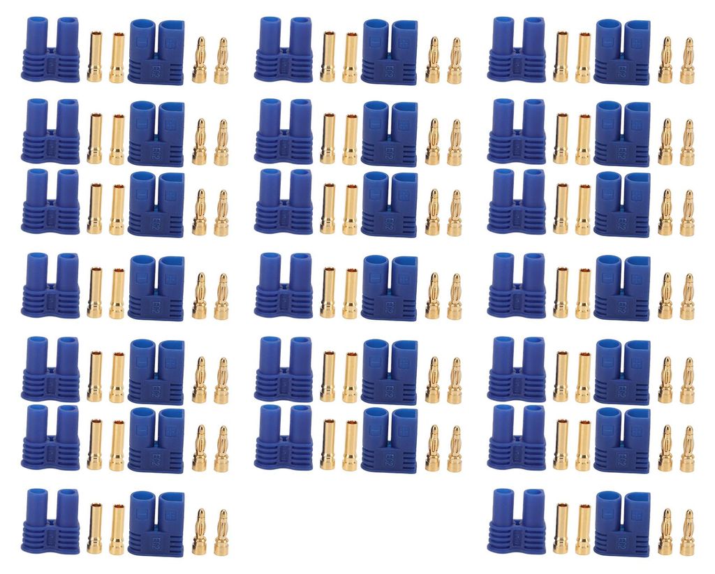 20 Sets EC2-Batterieanschlussstecker EC2 Buchse/Stecker Adapter für RC-LiPo-Akkus