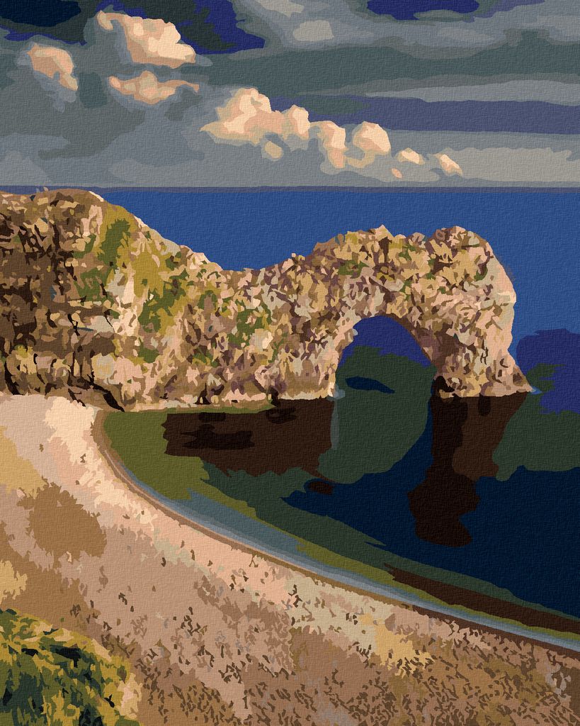 Zuty - Malen nach Zahlen - FELSEN AN DER KÜSTE (DENNIS FRATES), 40x50 cm, mit Keilrahmen (bereits gespannt)