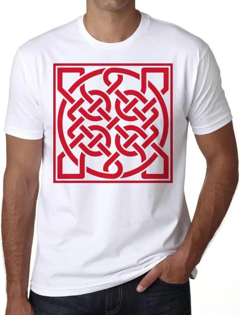 Herren Grafik T-Shirt Keltischer Knoten im Quadrat – Celtic Knot In Square – Öko-Verantwortlich Vintage Jahrgang Kurzarm Lustige Druck Geburtstag