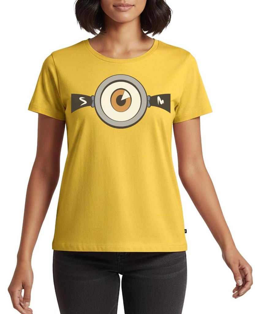 Spreadshirt Minions Stuart Carl Gesicht Kostüm Fasching Frauen Premium T-Shirt, 5XL, Sonnengelb