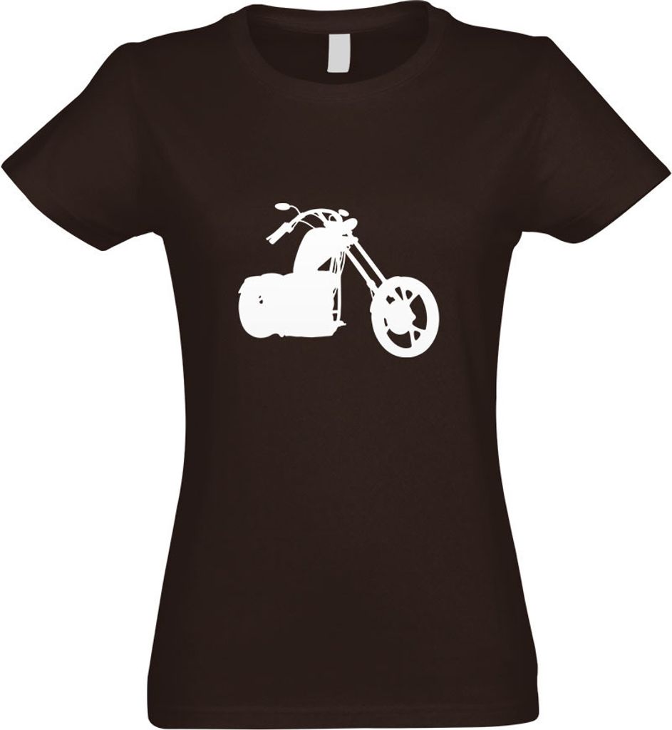 Kiwistar - T-Shirt tailliert - Damen - Chocolate - Chopper - Motorrad - Bike - mit Motiv Bedruckt - Funshirt Design - Sport - Freizeit - Damen - S