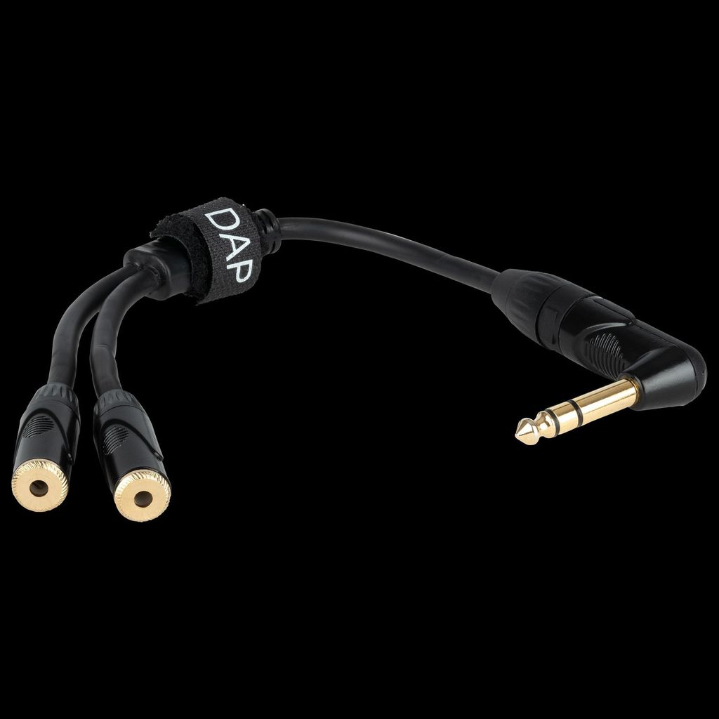 DAP FLA5 – right-angled male stereo jack to 2 female stereo mini-jack 0,3 m, schwarz