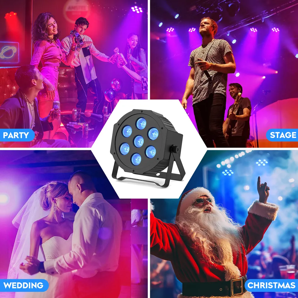 Solution Éclairage Scène 7 LED RGBW DMX - Kit de 4 Projecteurs Prise EU - 4