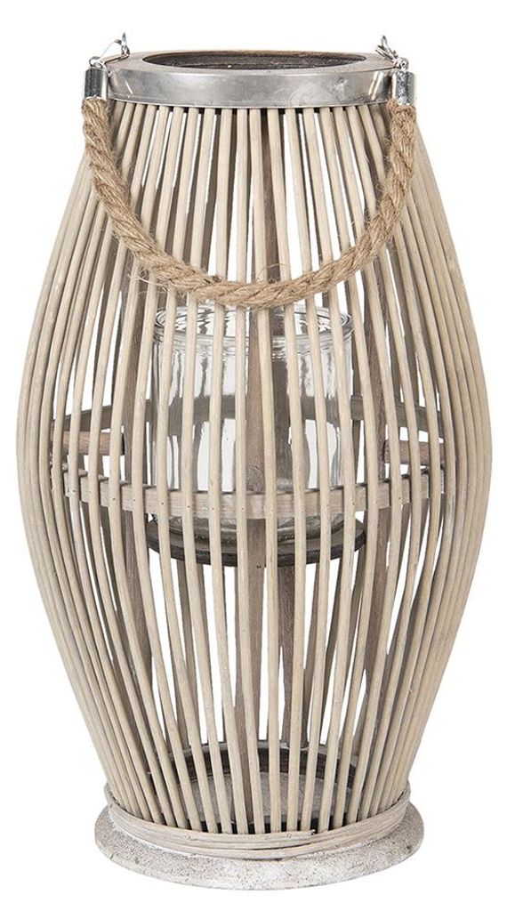 Clayre & Eef, bougeoir en bois, couleur gris Image du produit 