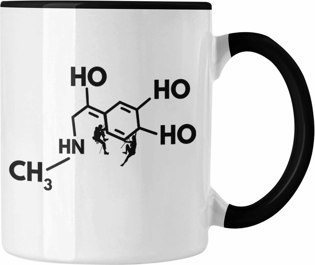 Trendation - Klettern Bergsteigen Geschenk Tasse Boulder Geschenkidee Berge Dopmain Grafik (Schwarz)