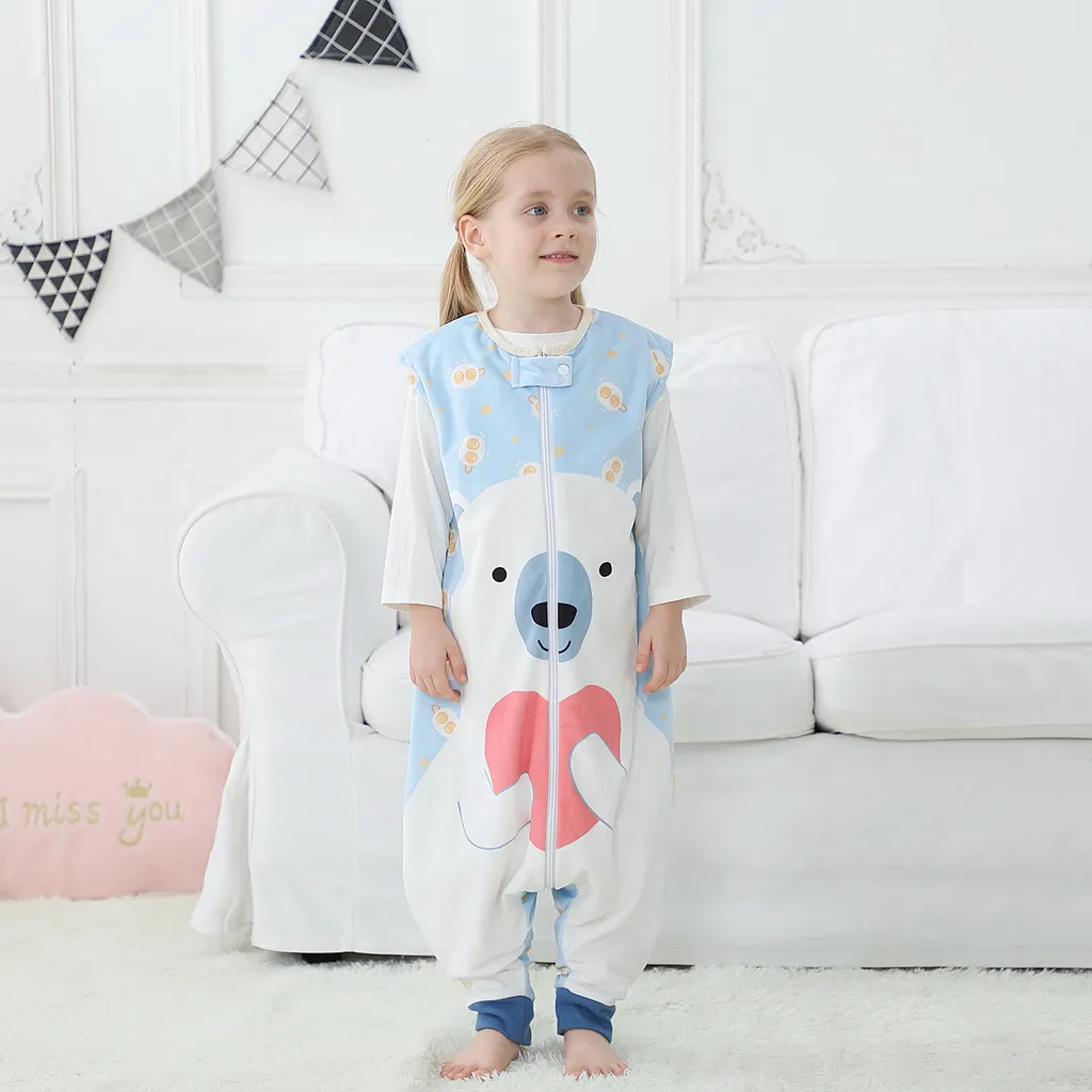 Sac de couchage à pieds bébé anti-froid en flanelle - Sommeil libre 1-6 ans