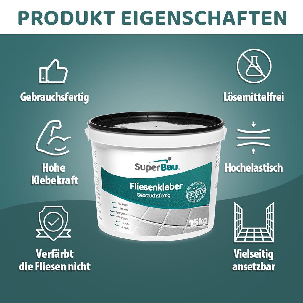 Level Plus 12 Fertig Fliesenkleber – 1,5kg, Weiß Produktbild-Vorschau 8
