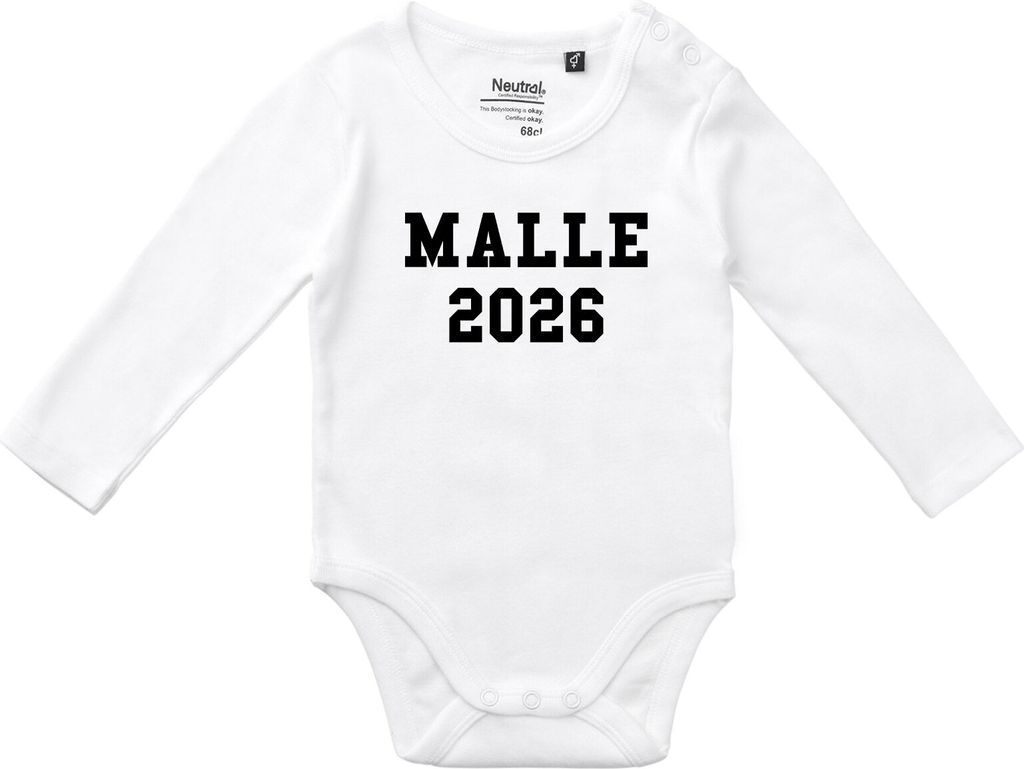 Huuraa Baby Body Malle 2026 Mallorca 74 White Baumwolle Fairtrade Langarmbody Geschenkidee