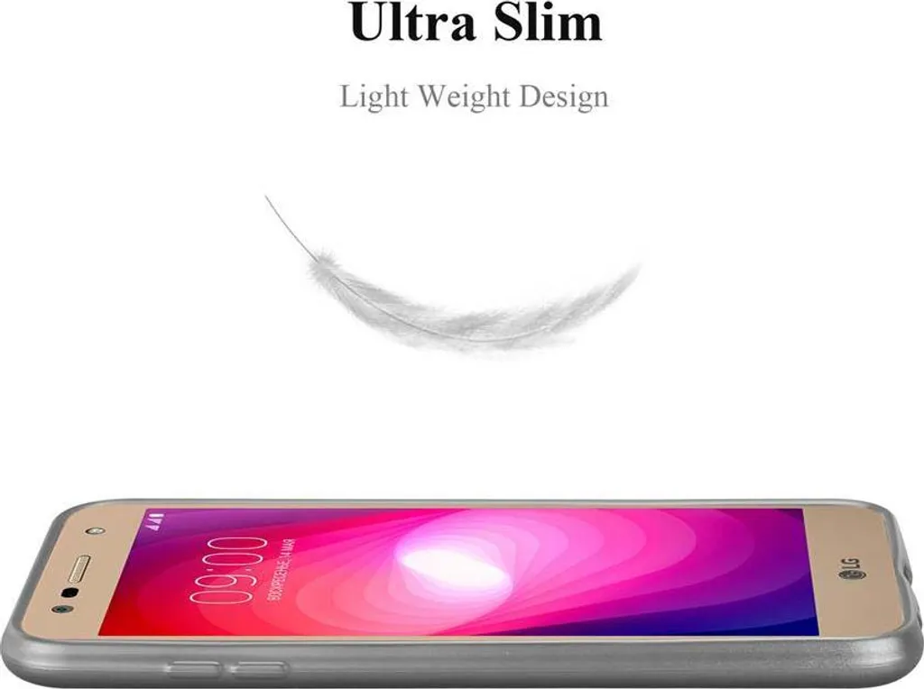 Cadorabo Custodia per LG X Power 2 in FROSTY ROSSO - Rigida Cover Protettiva Sottile con Bordo Protezione - Back Hard Case Ultra Slim Bumper Antiurto