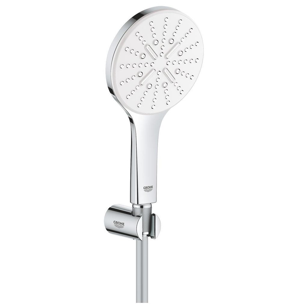 GROHE 26581LS0, Handduschbrause mit Kopf, Weiß, Chrom, Silikon, Wand, 9,5 l/min, Deutschland