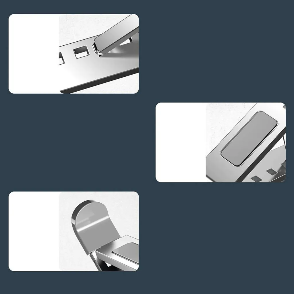 Stand per Notebook N8 Alluminio Argento - Rialzo PC Portatile Pieghevole - 6