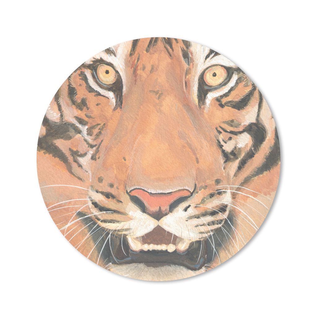 MuchoWow Mauspad Mousepad Tiger - Kopf - Orange 40x40 cm - Mousepads - Maus Mat - Pad - Mausunterlage - Schreibtisch Accessoires