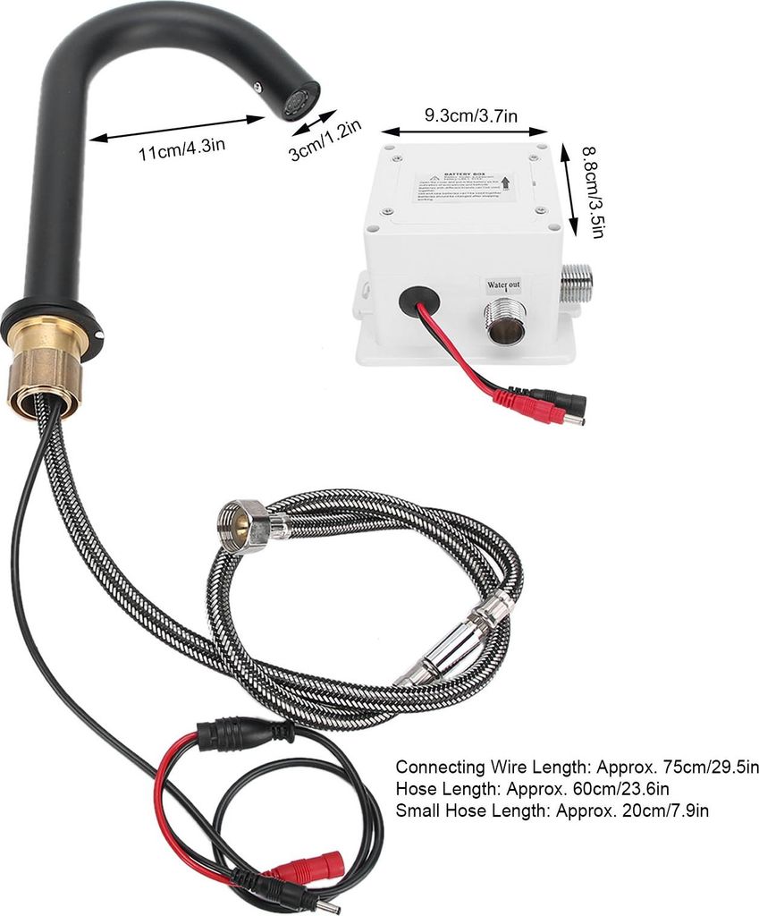 G1/2 Schwarzer Sensor Wasserhahn Kupfer Vertikal Intelligenter Automatischer Waschtisch Wasserhahn Küche Spüle Wasserhahn