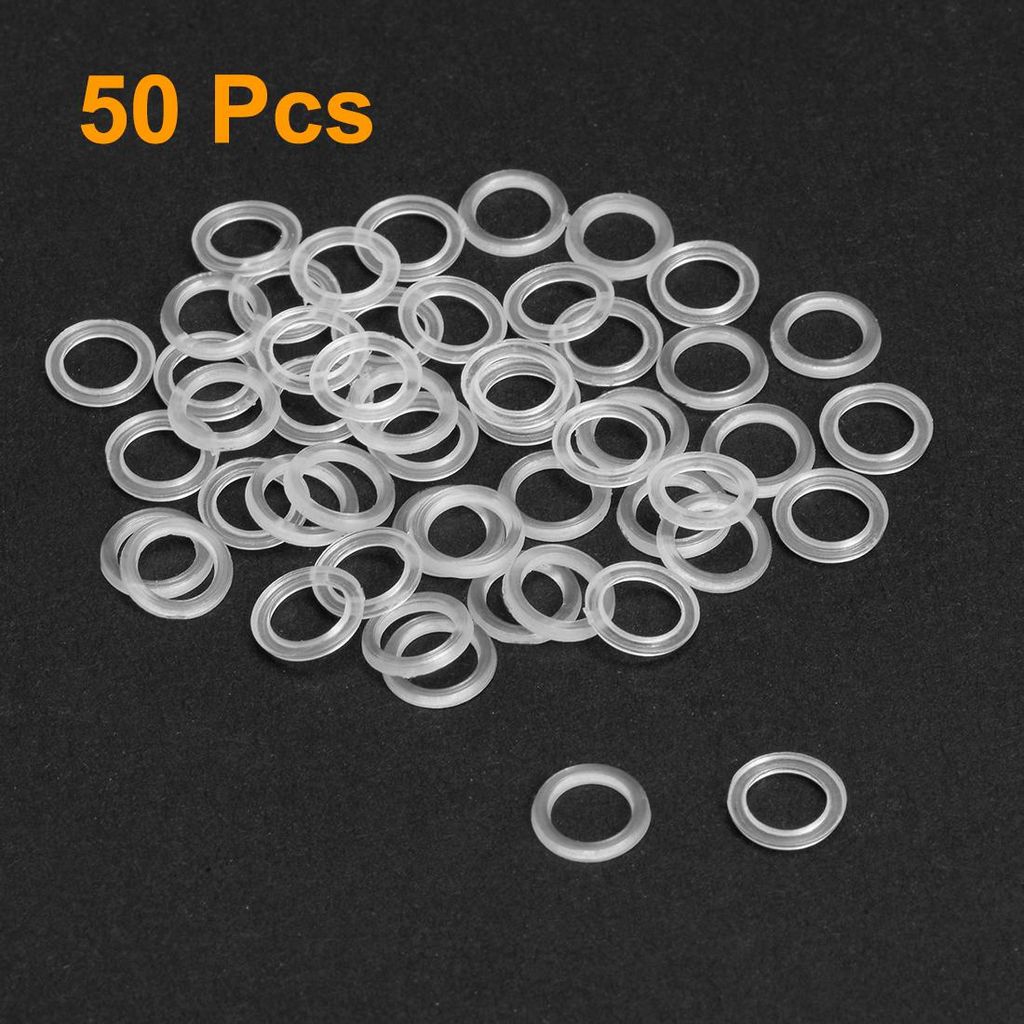 50 Stš¹ck Nylon Unterlegscheiben M5 7.5mm Au?endurchm. 5mm Innendurchm. 1mm Dicke Dichtung Klar fš¹r Wasserhahn Rohr Wasserschlauch Isolierung ...