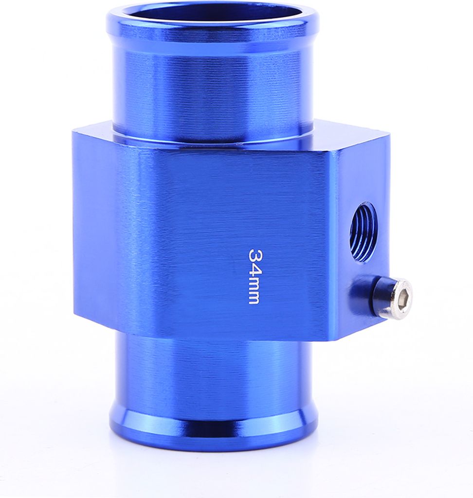 Universal Metall Auto Wasser Temp Joint Rohr Schlauch Temperatur Sensor Adapter Blau 34mm