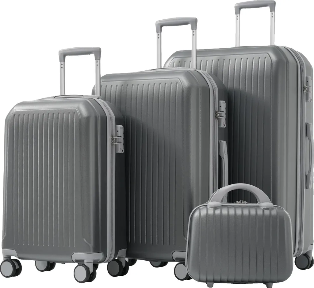 Set de 4 bagages rigides ABS avec cadenas TSA et roues 360° silencieuses