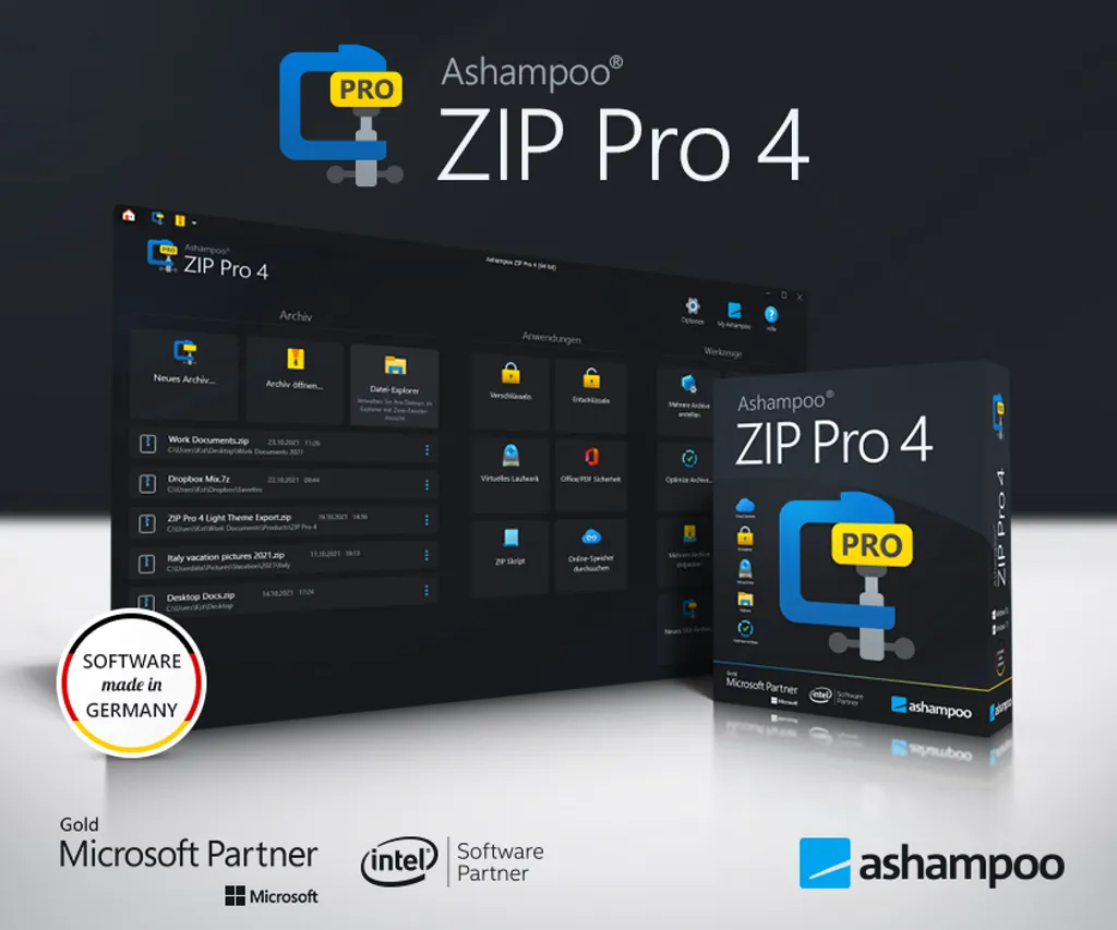 Logiciel de décompression complet Ashampoo ZIP Pro 4 pour ordinateur - 3