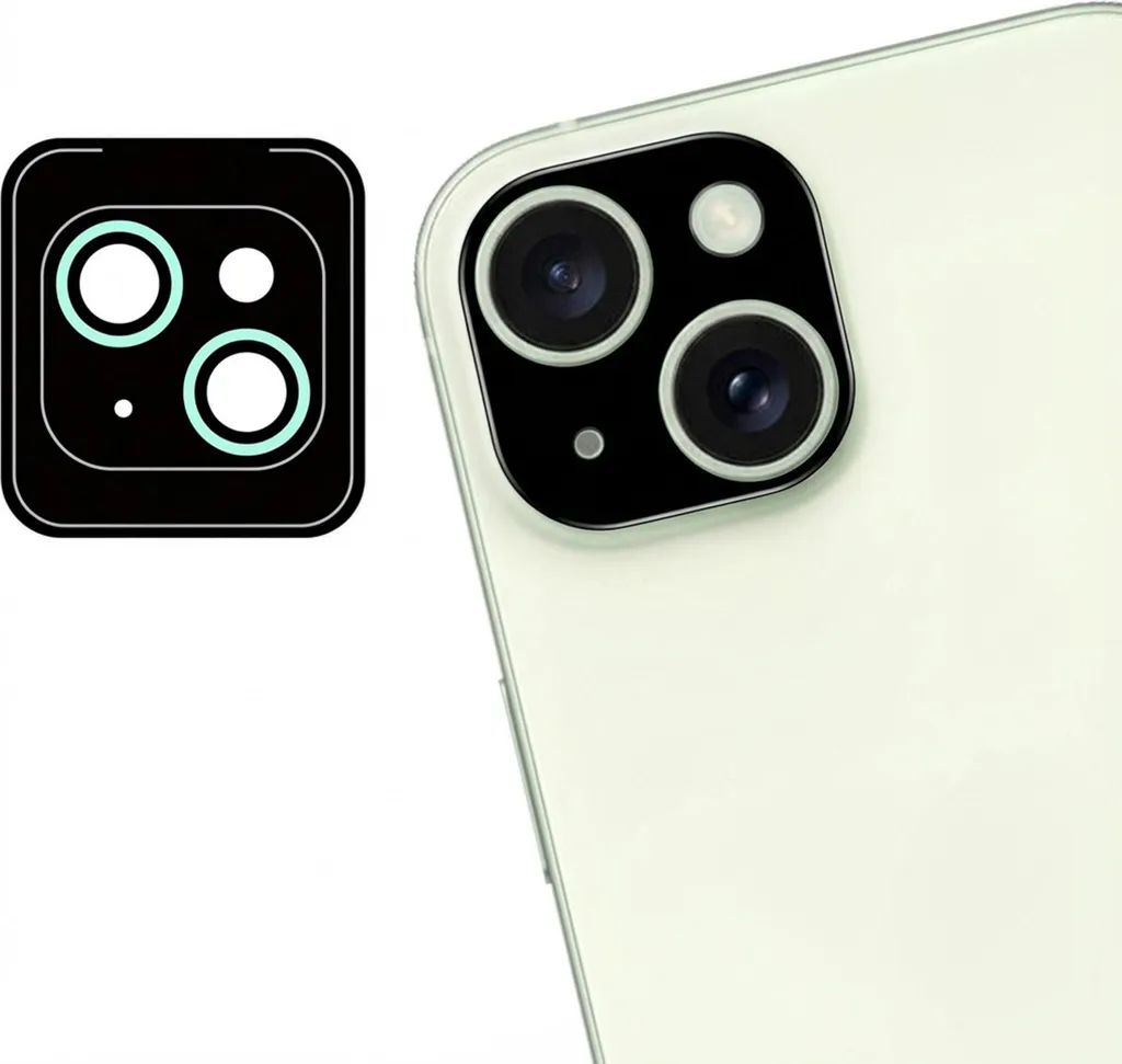 Set 2 Proteggi Fotocamera iPhone 15 / 15 Plus iMoshion - Verde 9H
