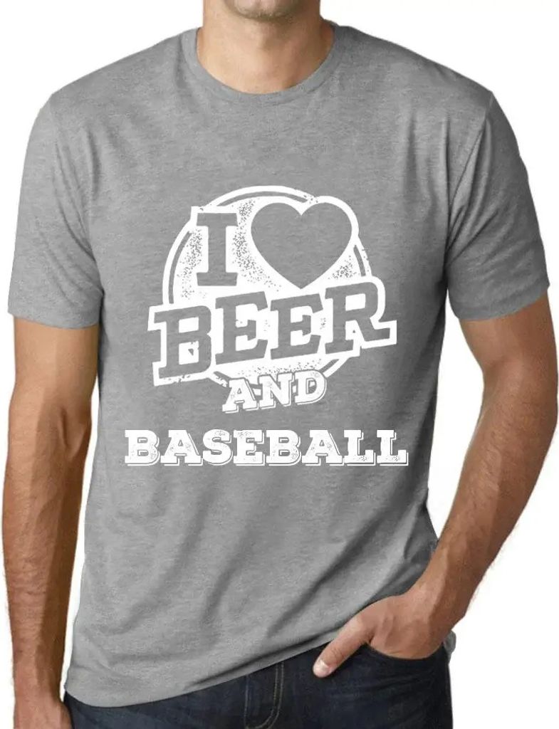 Herren Grafik T-Shirt Ich liebe Bier und Baseball – I Love Beer And Baseball – Öko-Verantwortlich Vintage Jahrgang Kurzarm Lustige Druck Gebur...