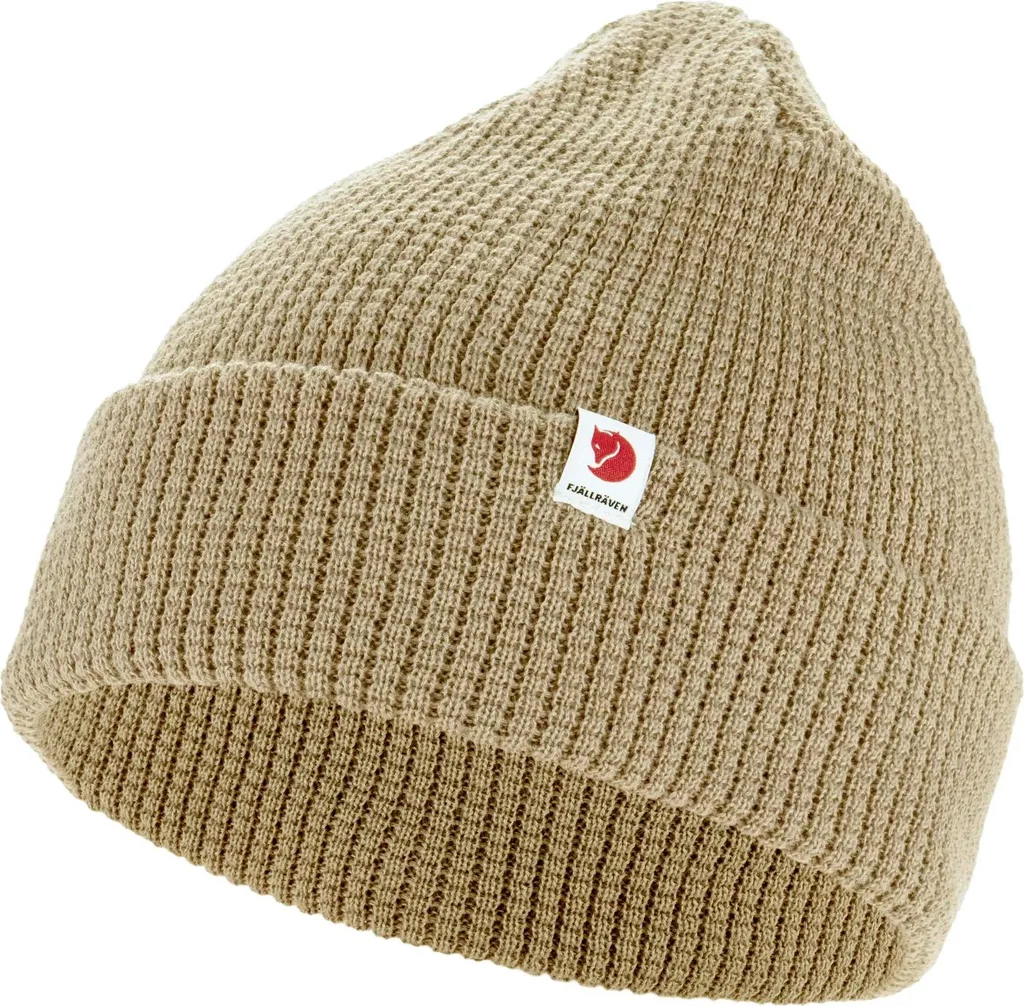 Berretto Fjällräven Tab Beanie Beige - Robusto, Semplice, Originale