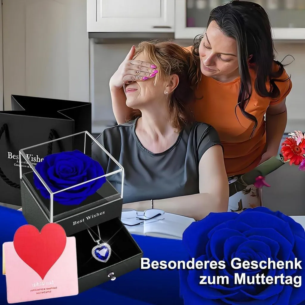 Offrez une Rose Éternelle Bleue et son Collier Argent 925 pour un Souvenir Durable - 8