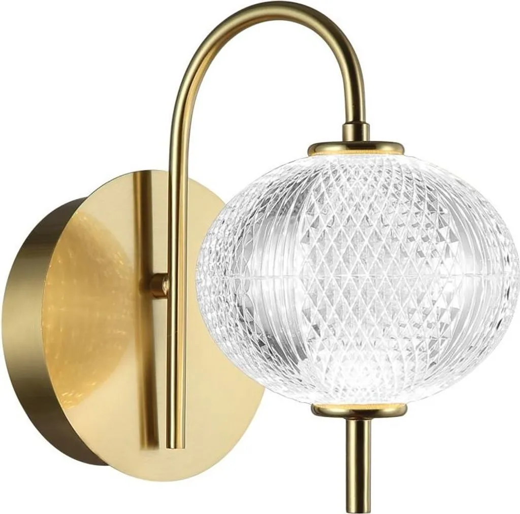 Lampe Murale Design Verre et Or 5W pour Éclairage Ambiance Chambre