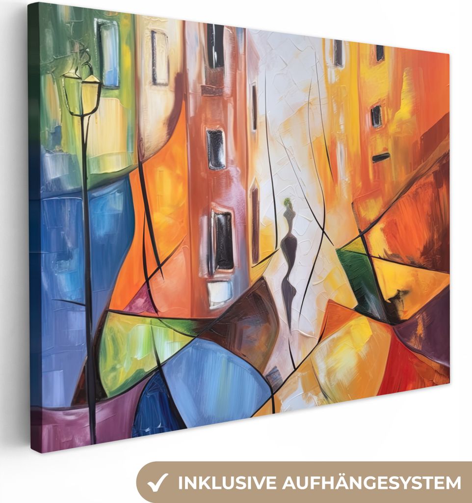 Leinwandbilder 80x60 cm - Abstrakt - Kunst - Malerei - Farben, Leinwand Bilder, Wanddeko, Bild
