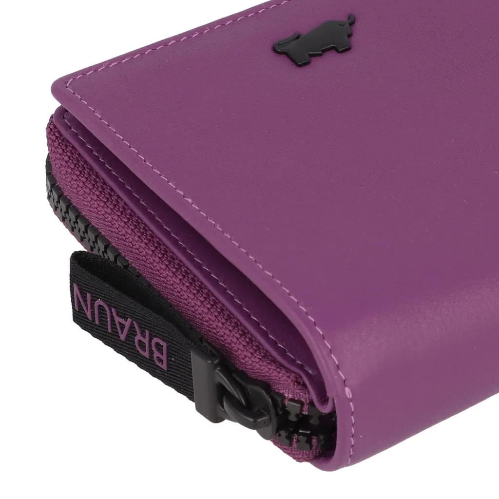 Petit portefeuille cuir pourpre Capri : Idéal pour sacs à main chic - 10
