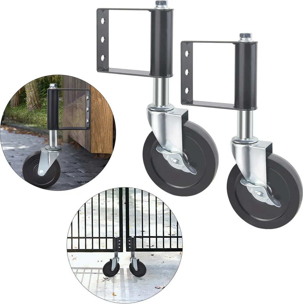Poulie métallique noire x2, roulette universelle de porte robuste