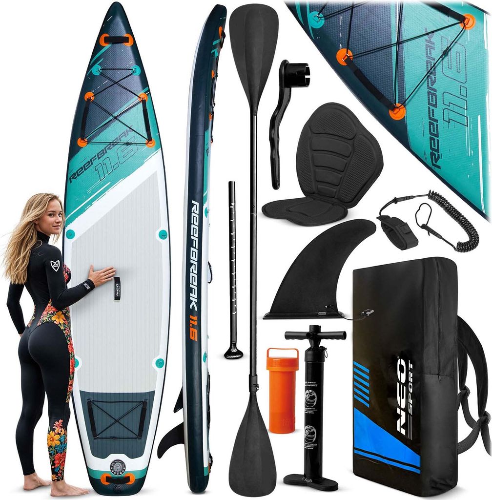 Neo-Sport 170302 SUP-Paddleboard mit Zubehör, Reefbreak, Produktbild 
