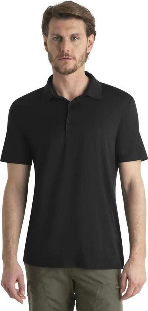 Icebreaker Merino 150 Tech Lite Iii Kurzarm-poloshirt Schwarz S Herren Schwarz S