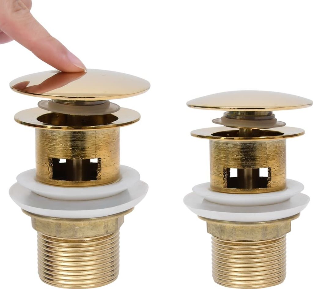 vidaXL Garniture d'écoulement avec trop-plein Golden Image du produit 