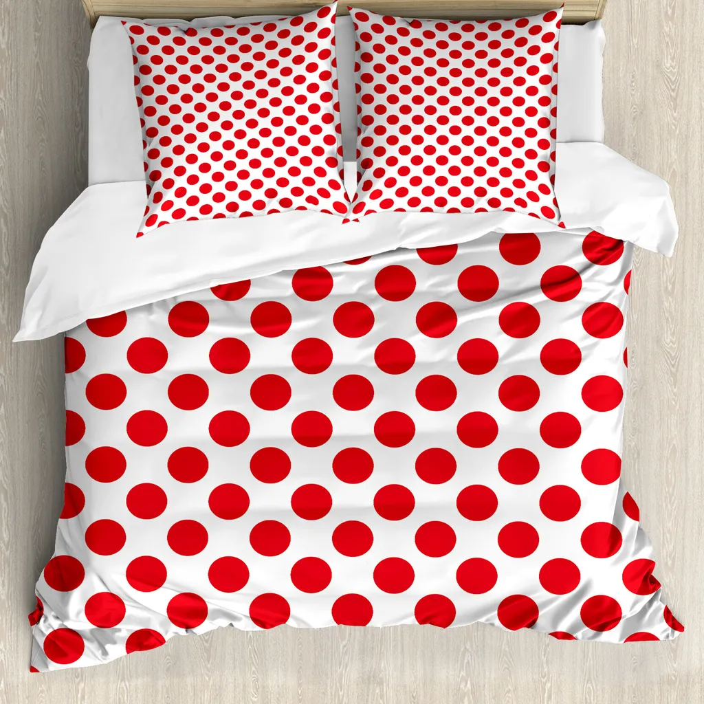 Copripiumino Antiacaro ABAKUHAUS Pop Art 155x220 Scarlet Bianco