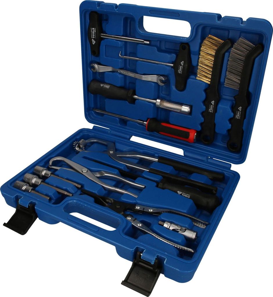 BRILLIANT TOOLS 15-tlg. Universal Bremstrommel und Bremsscheiben-Satz