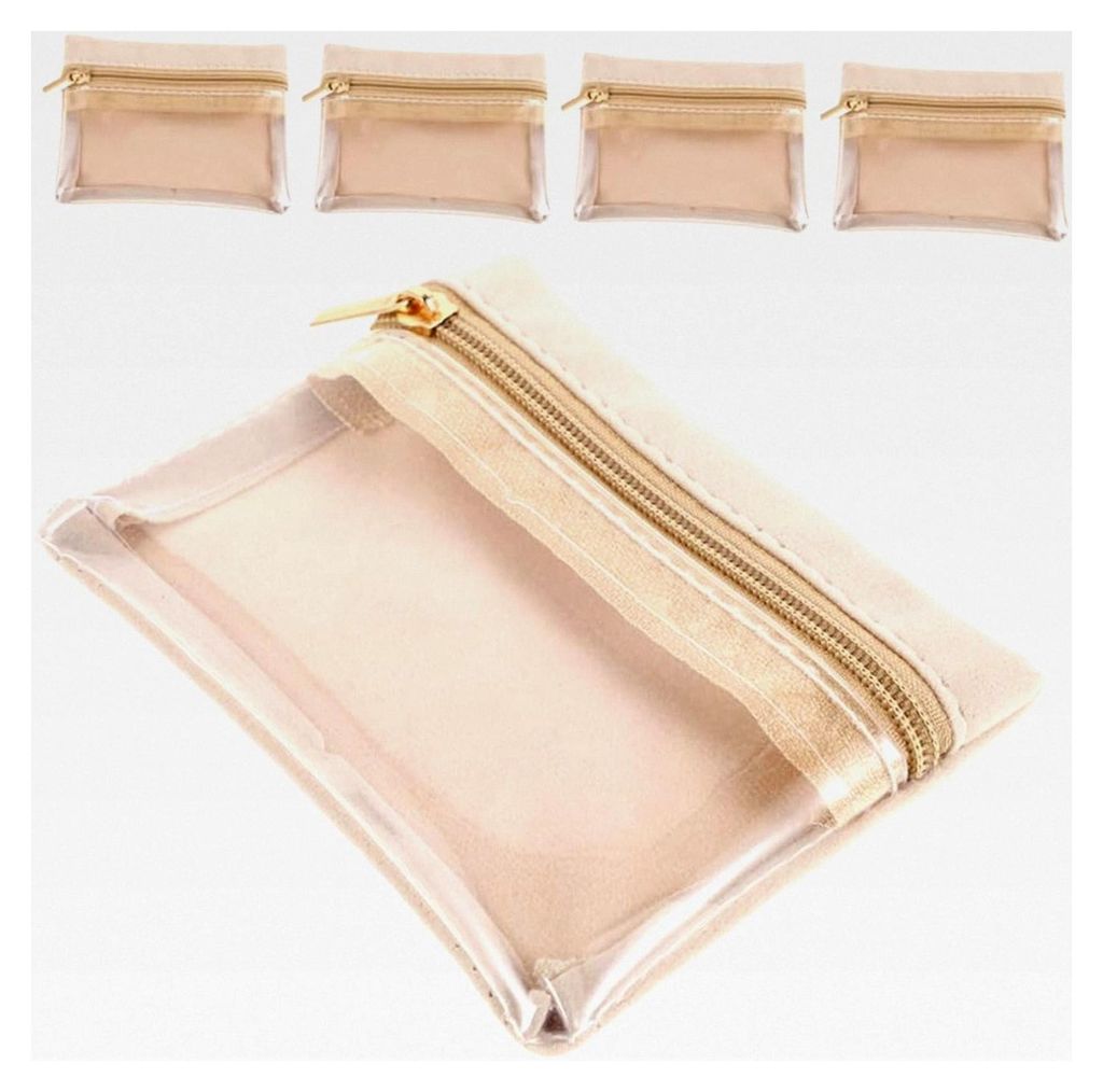 5-teiliges Mini Schmuckaufbewahrungsetui Transparent mit Reißverschluss Leichtes Reiseetui für Ohrringe, Ringe, Armbänder und Vielseitig für Damen
