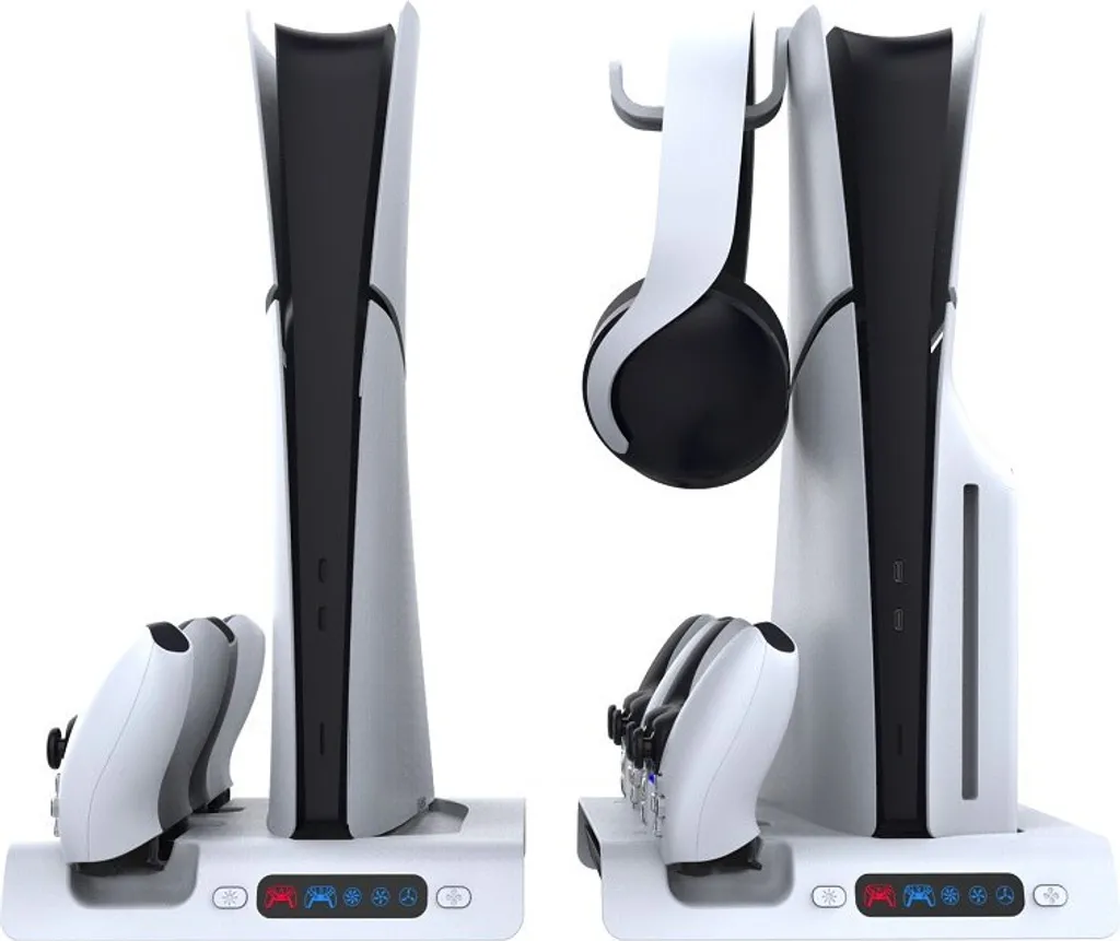Station de charge ipega P5S006 RGB pour PS5 Slim - Support Blanc Pro - 4