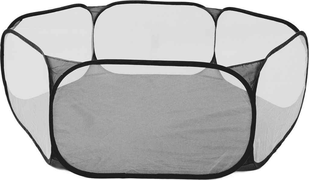 Kleine Tiere Zelt Zelt faltbar atmungsable interaktive einfache Zugang tragbarer Haustierplaypen für Haustiere Schwarz