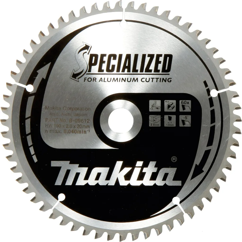 Disque de coupe Makita 190mm pour aluminium et métaux non-ferreux 60 dents