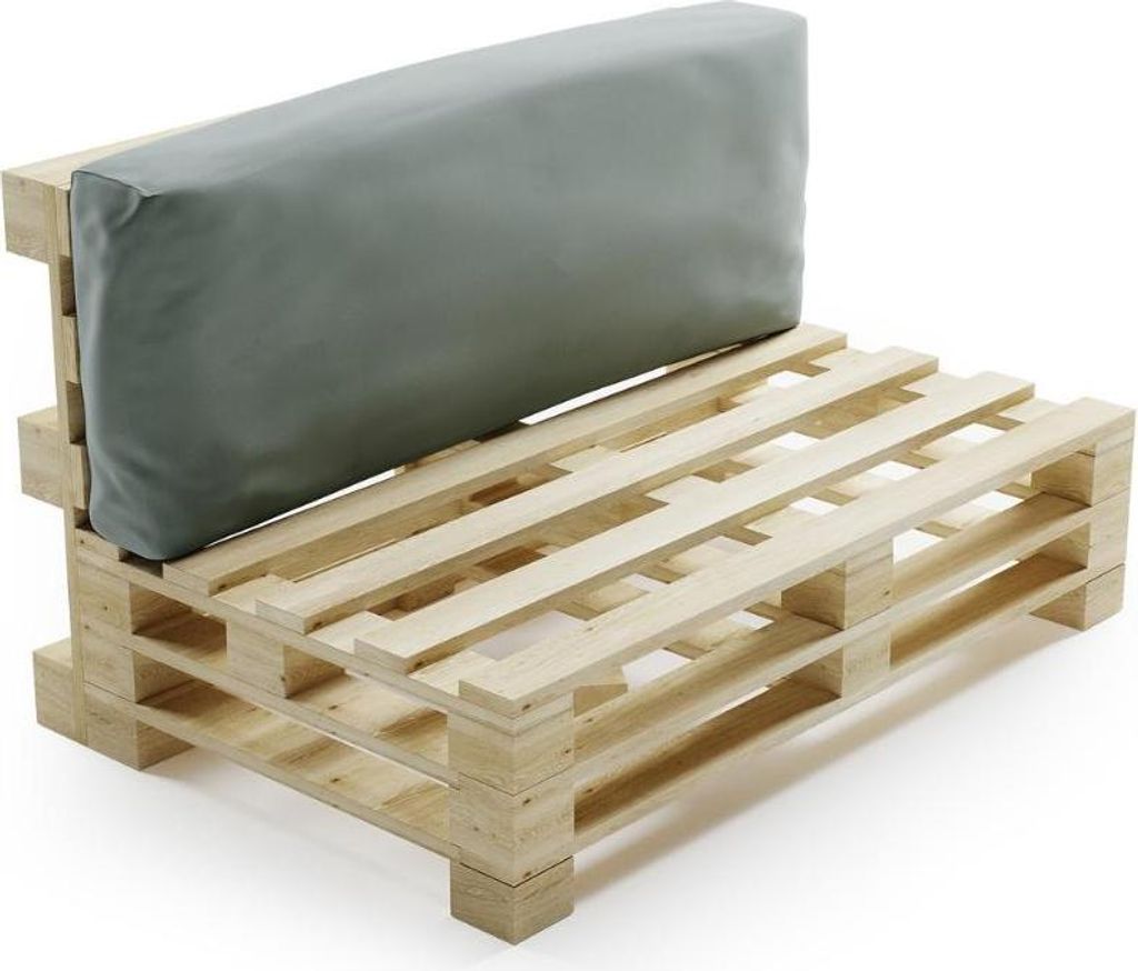Abziehbares palettenkissenrücken aus polyester BANANAIR 120x40cm, hellgrau